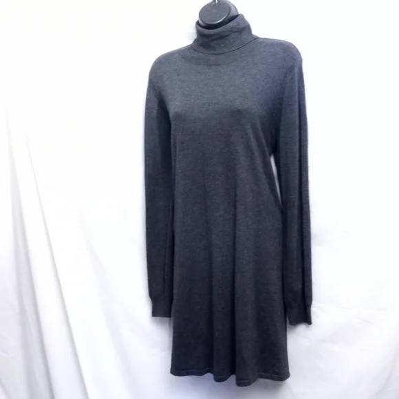 MARINE LAYER Addison Gray Knit Turtleneck Dress - Picture 2 of 5